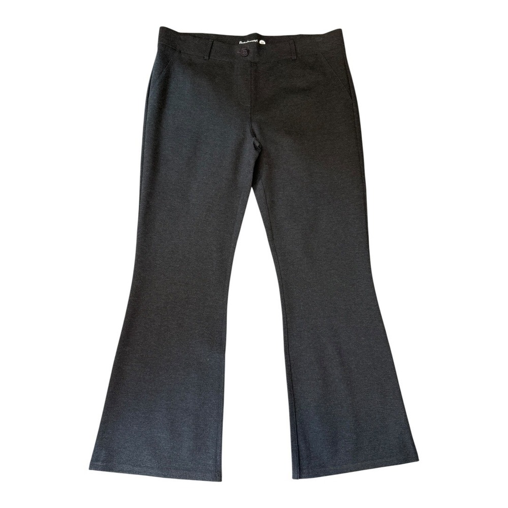 Betabrand‎ Gray Flare Dress Pants 1X Wide Leg Career Work Stretch
